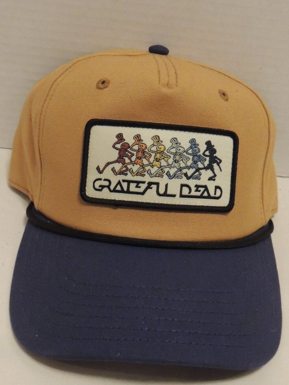 Grateful Dead Hat Blue Brown Tan Dancing Skeleton Snapback Summer Party Hat